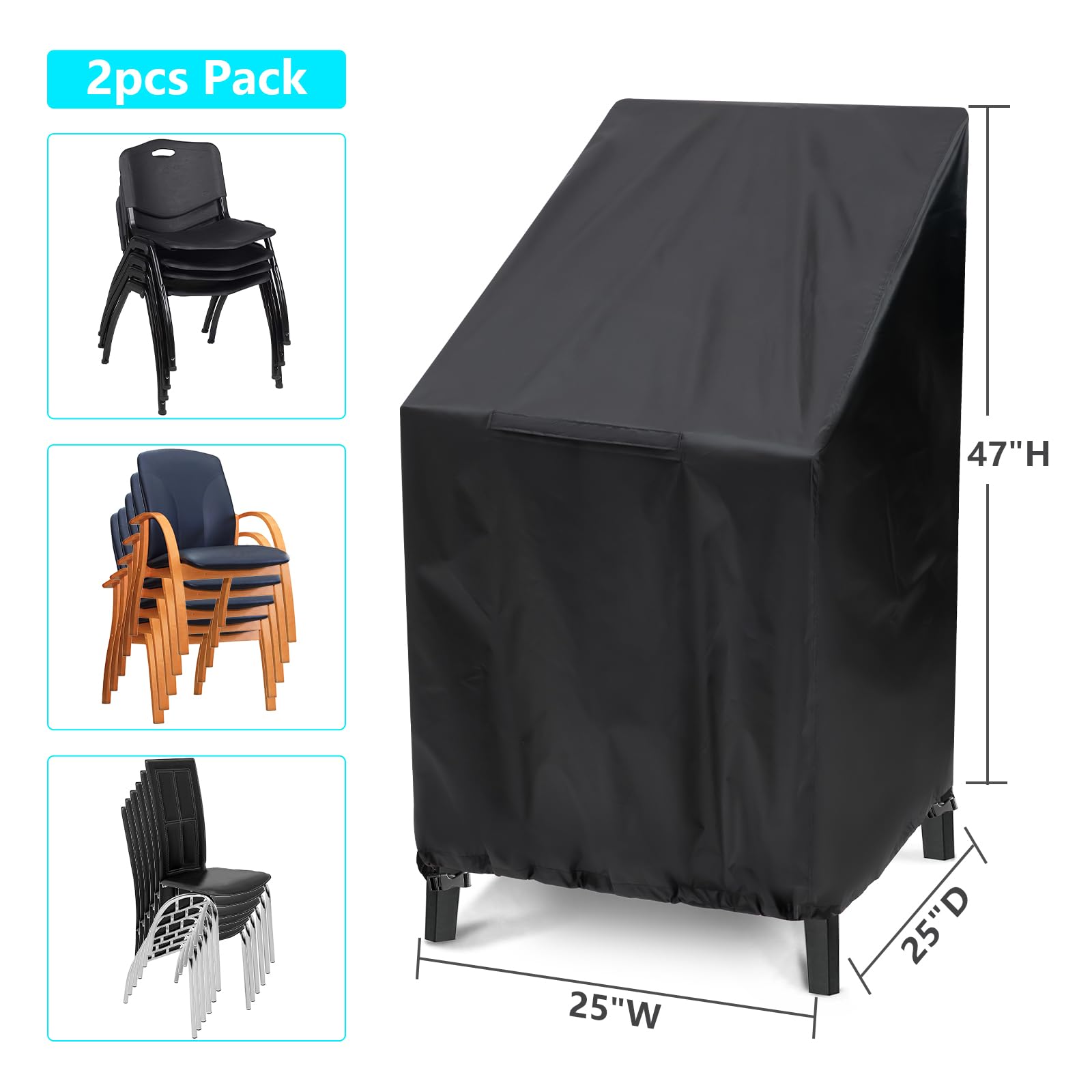 HENAYUK chair cover close-up shows waterproof seams that keep moisture out