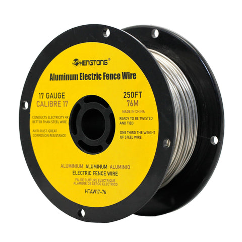 HENGTONG 17-gauge aluminum wire on a 250 ft spool for durable fencing.