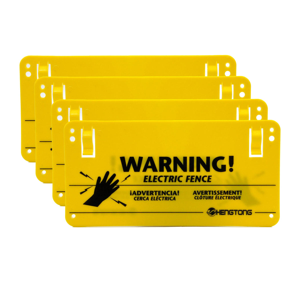 HENGTONG electric fence warning sign pack yellow background for high visibility