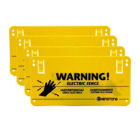 HENGTONG electric fence warning sign pack yellow background for high visibility