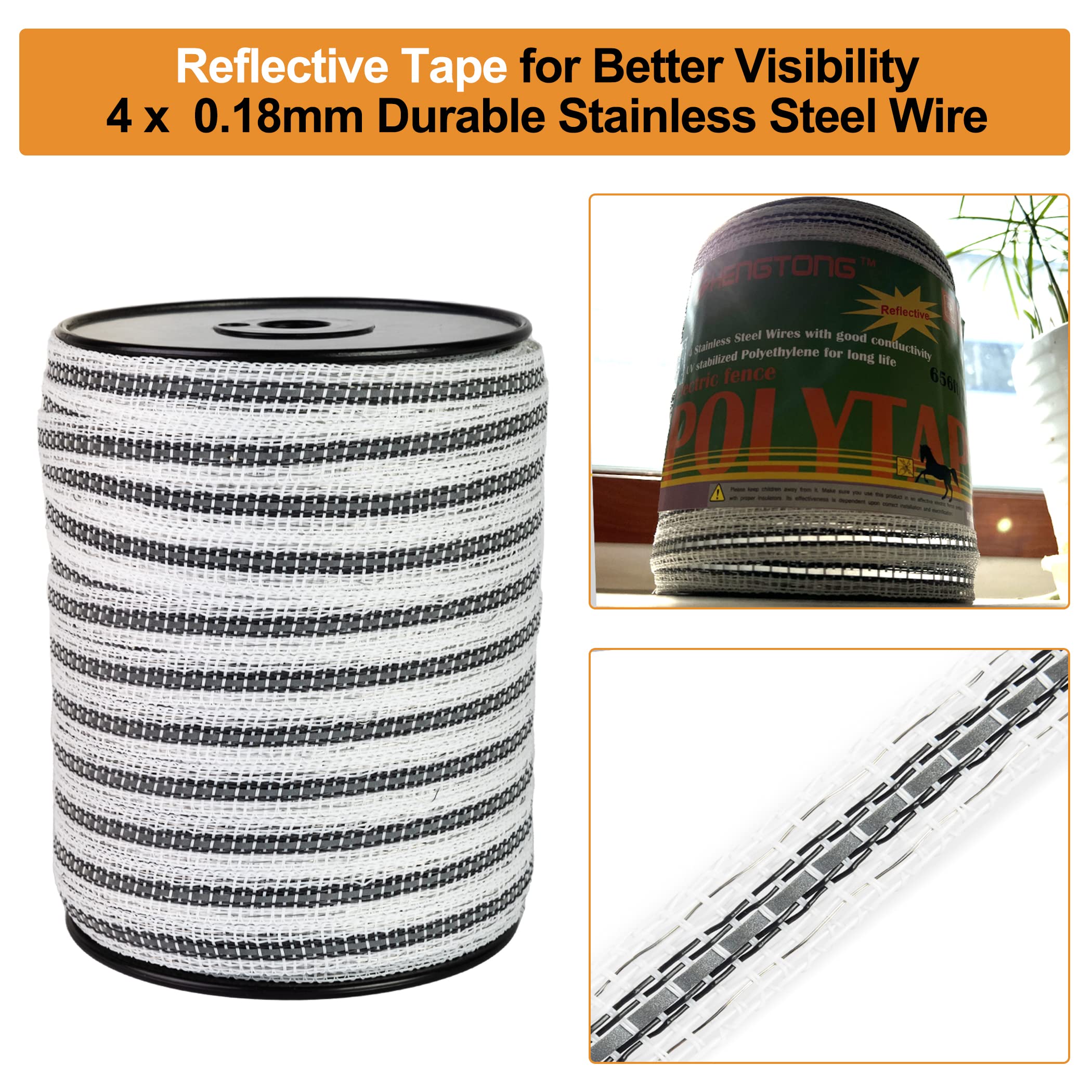 HENGTONG high-visibility white fence tape for all-season fencing clarity.