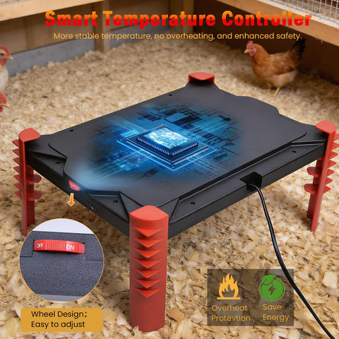 heninhill adjustable support legs stabilize the unit on the coop floor