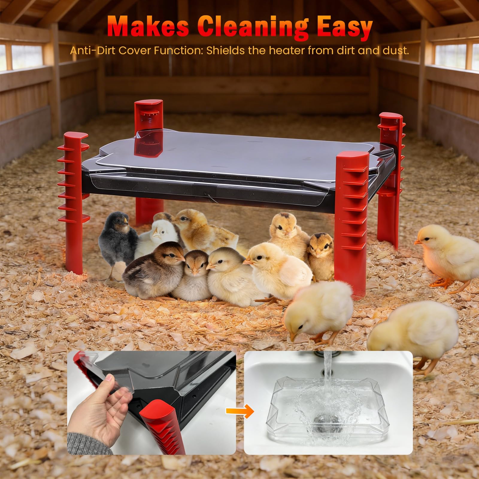 Heninhill Package includes heater, legs, top cover, hardware, and manual