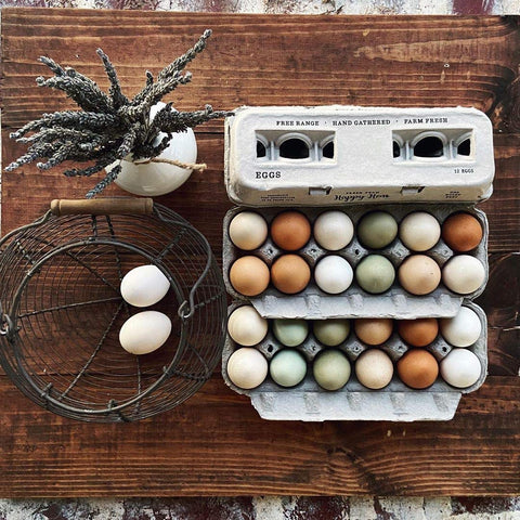 Compact, stackable Henlay egg cartons for easy storage and transport.