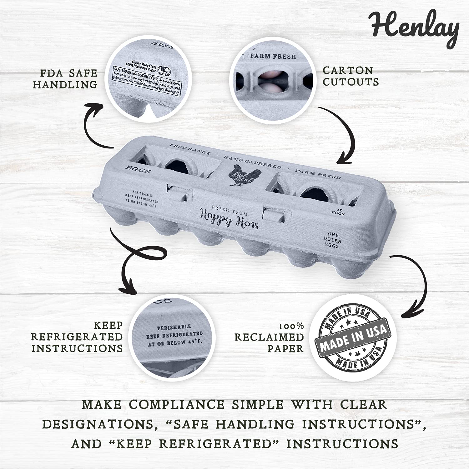 Henlay recycled paper carton emphasizes eco friendly egg handling