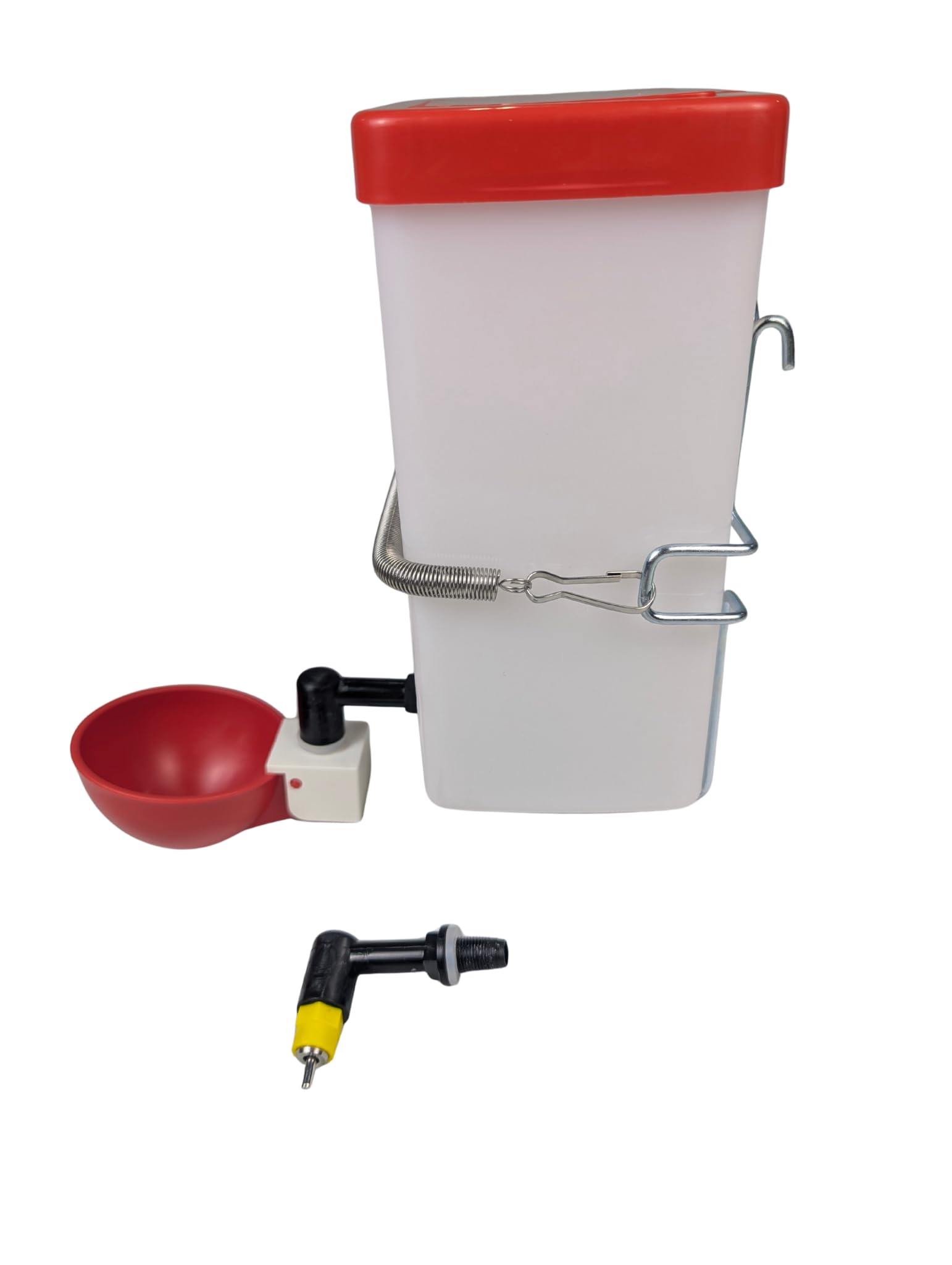 Hen's Choice drinker with removable nipple for flexible setup.
