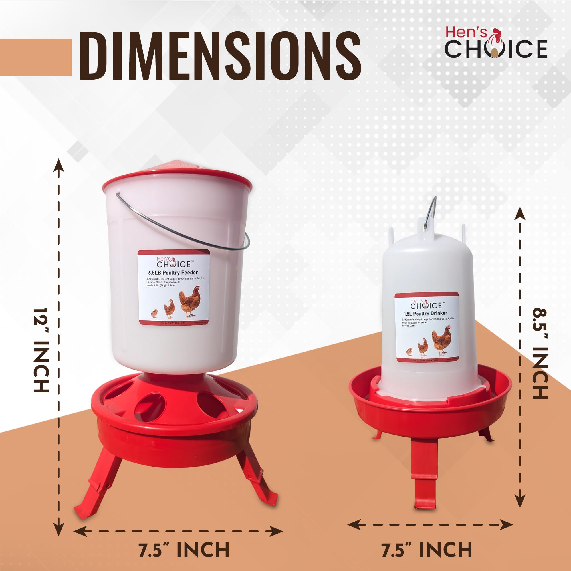 Hen's Choice no-perch lid design prevents roosting mess above the feeder.