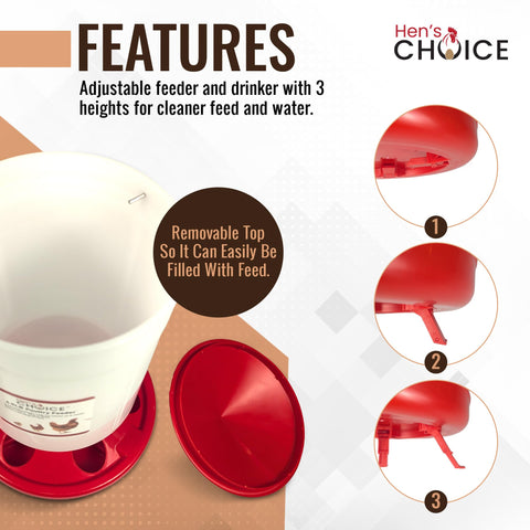 Hen's Choice waterer 1.5 L ensures reliable hydration with easy top-up.