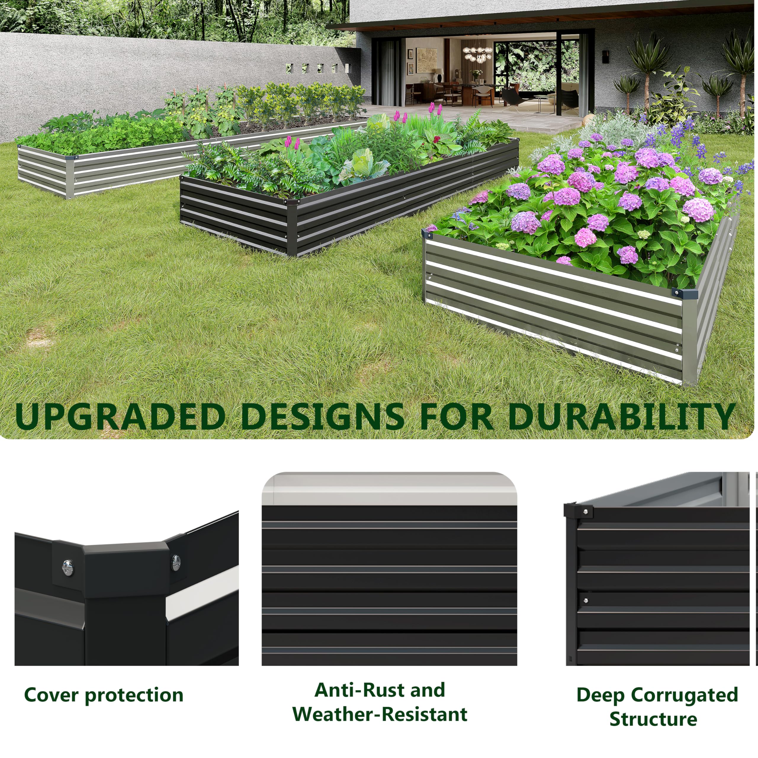 Henshwon planting vegetables, herbs and flowers in raised bed