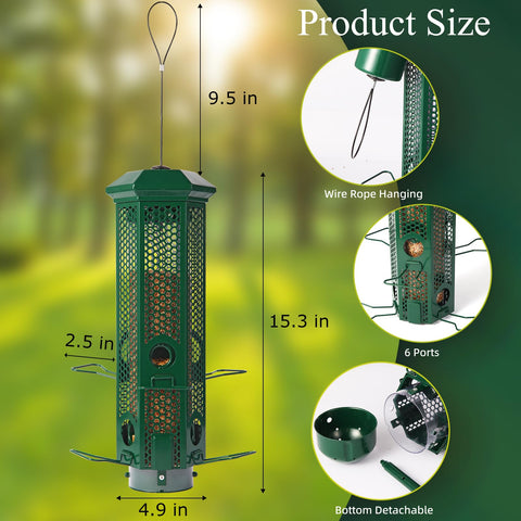 Henzavk weight-activated ports in action deterring squirrels while birds feed