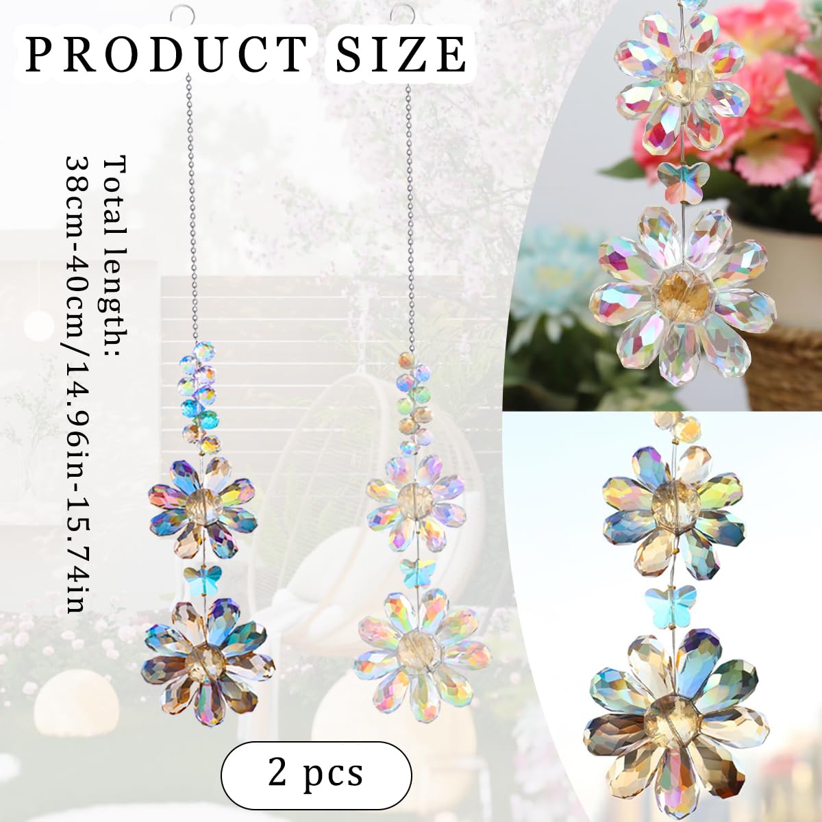 Heogacinlia suncatcher prisms create rainbow reflections in sunny rooms.
