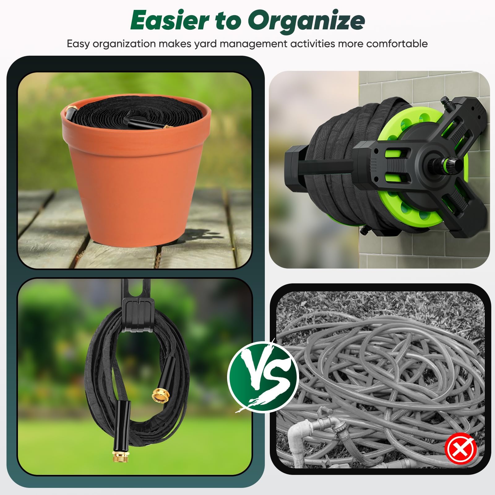 Hepciee Garden Hose 50ft remains flexible in cold weather.
