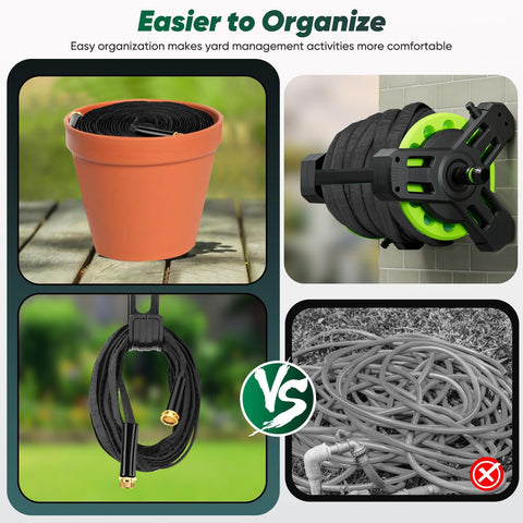 Hepciee Garden Hose 50ft remains flexible in cold weather.