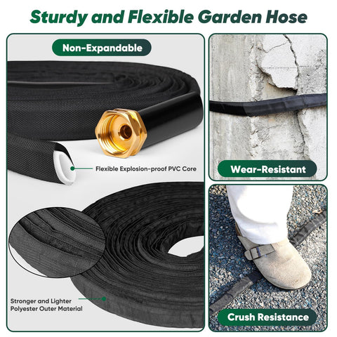 Hepciee Garden Hose 50ft is lightweight and wear-resistant for easy yard work.