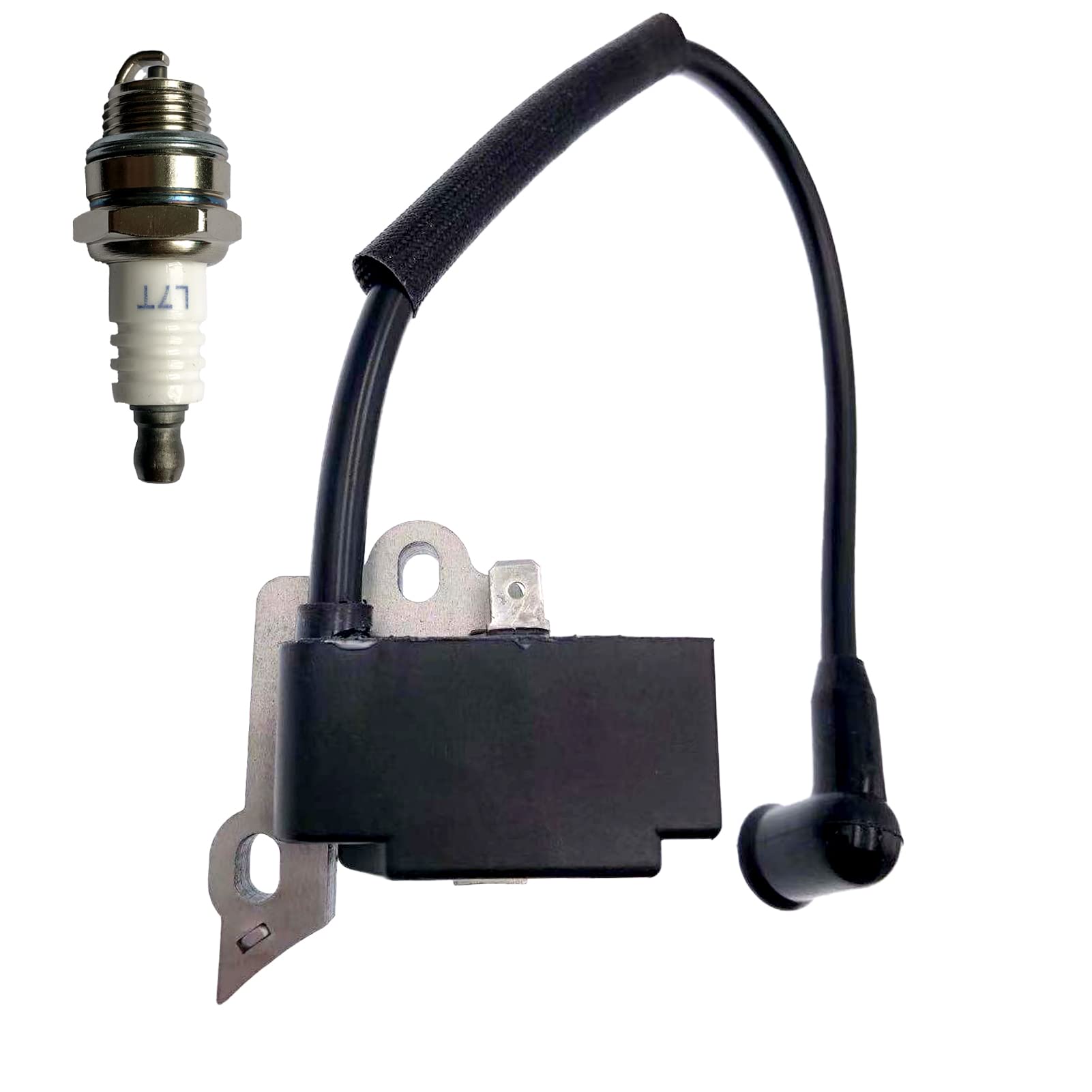 HEPENG ignition coil closeup for Husqvarna Poulan Craftsman chainsaws; reliable starts