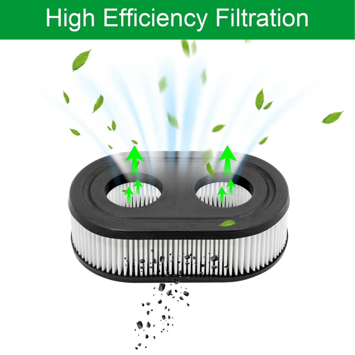 HeptaFiltra air filter provides 98% fine particle filtration for engine longevity.