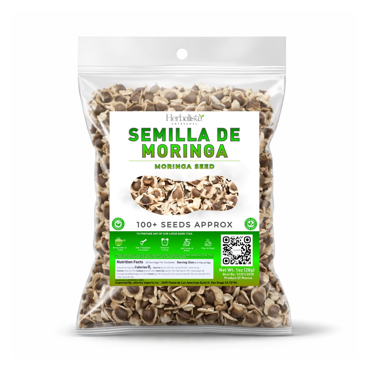 Wildcrafted drying process preserves flavor and integrity of moringa seeds.