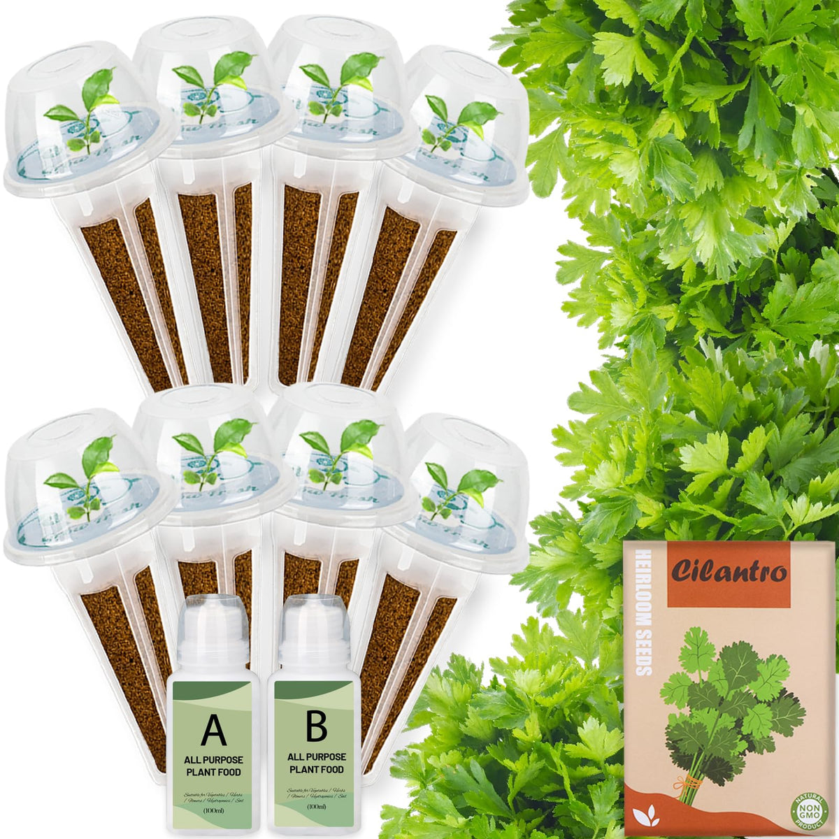 Herblink cilantro seed pods kit unboxing, complete starter for indoor herb gardening.
