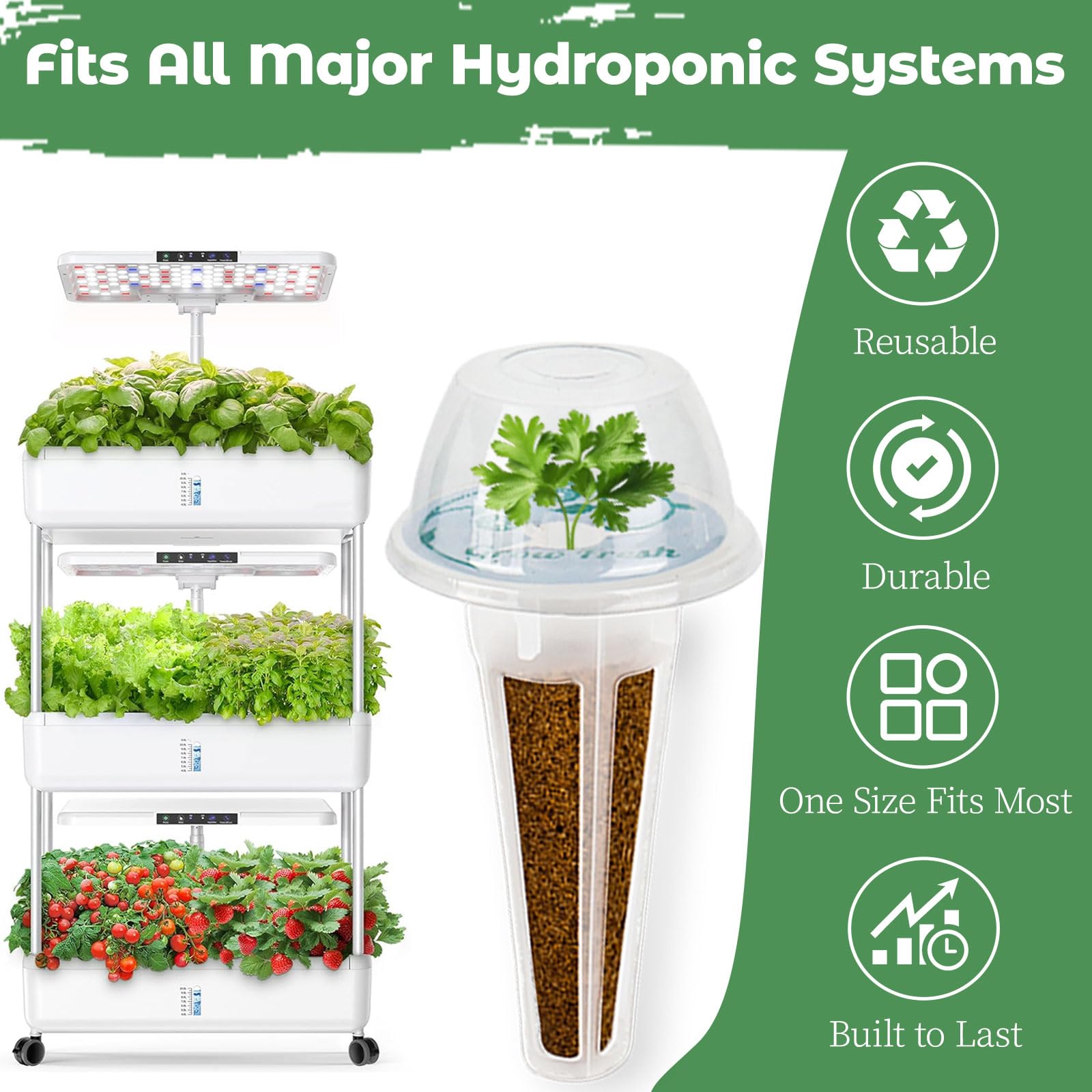 Herblink grow sponges, baskets, and domes support strong root development.