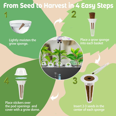 Herblink light-blocking stickers optimize indoor cilantro growth.