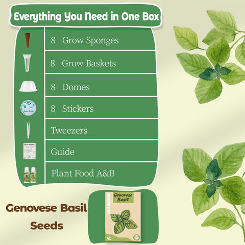 Herblink light-blocking stickers protect basil roots by keeping light out.