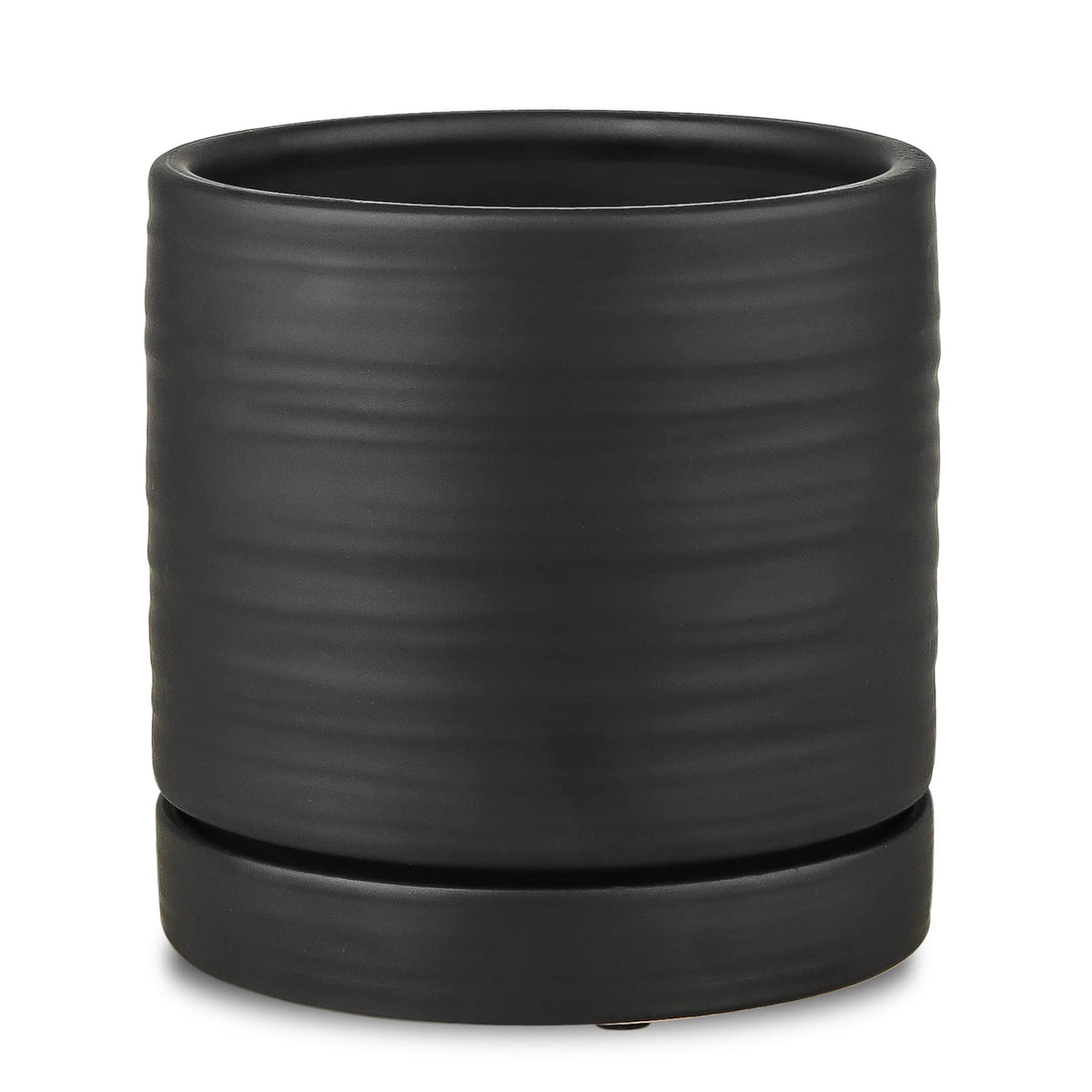 HERDUK 6-inch ceramic planter with drainage hole for indoor display.