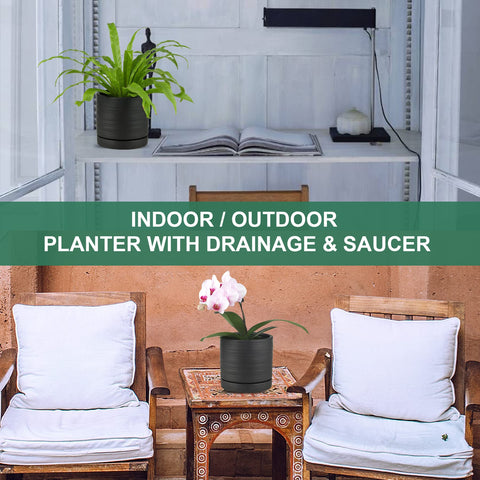 HERDUK ceramic pot suitable for balcony, patio, or garden setups.