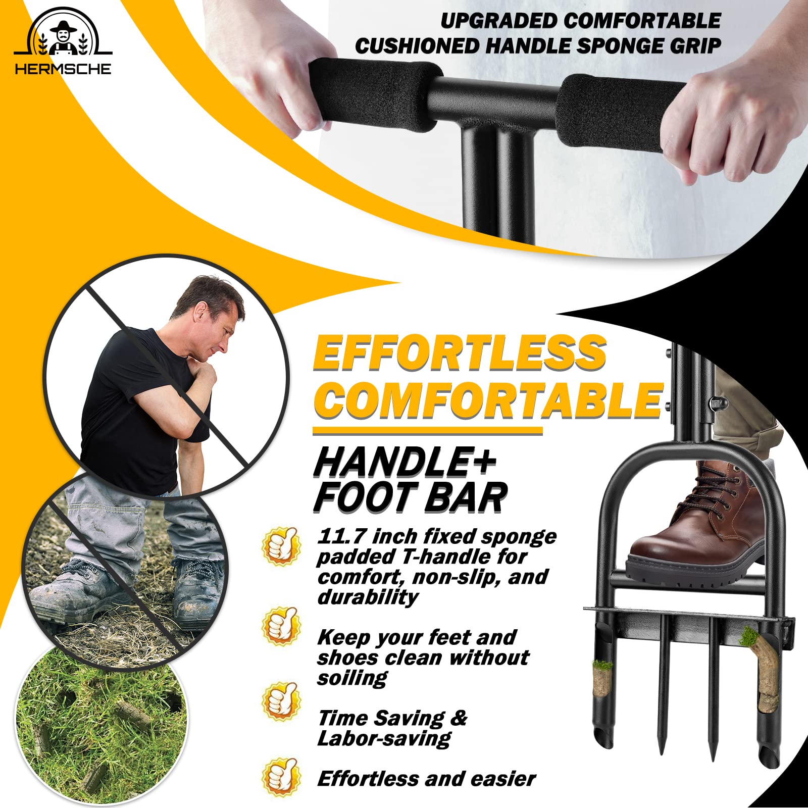 Hermsche cleaning stick included enables easy clearing of clogs during use