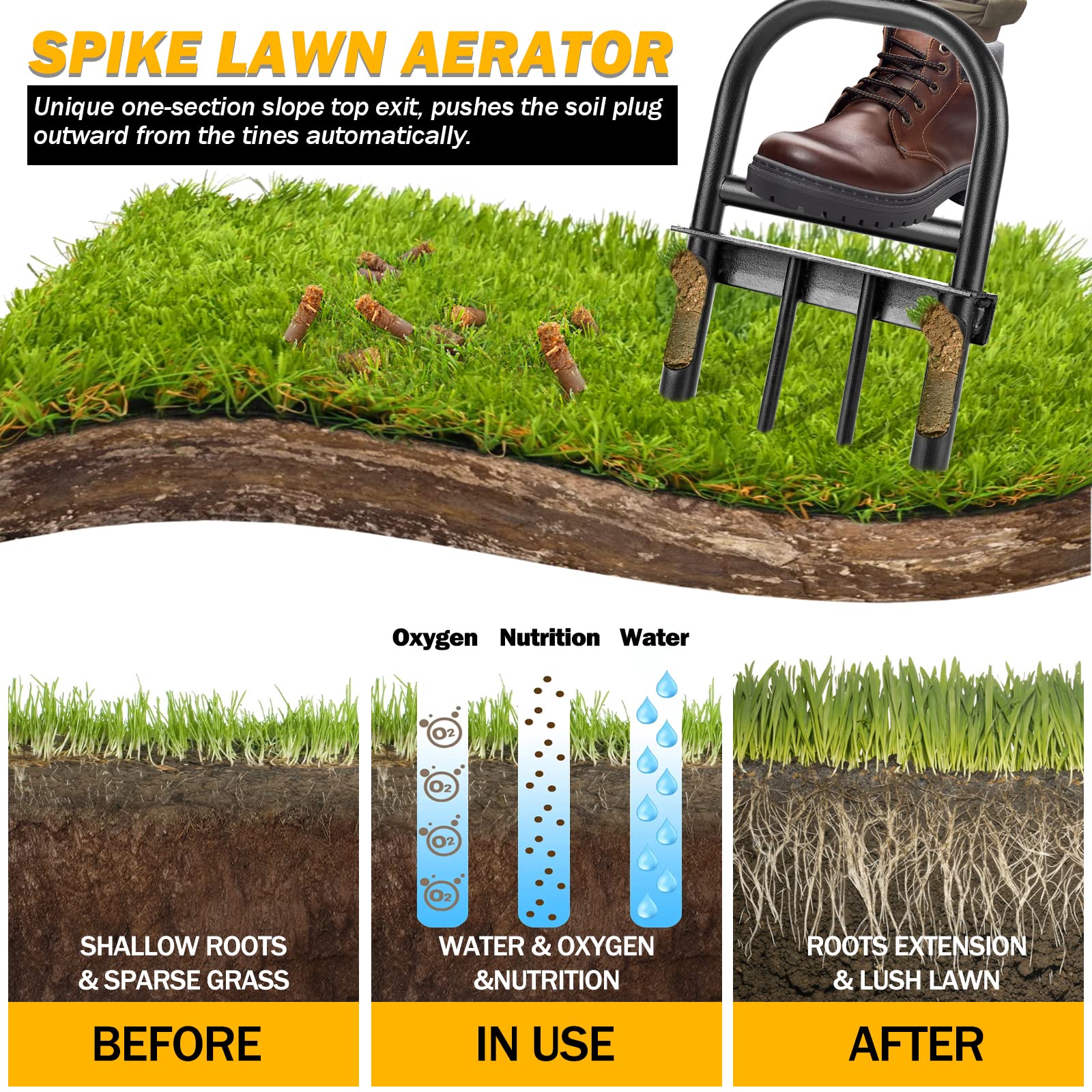 Hermsche manual core aerator designed for easier lawn care and durable performance
