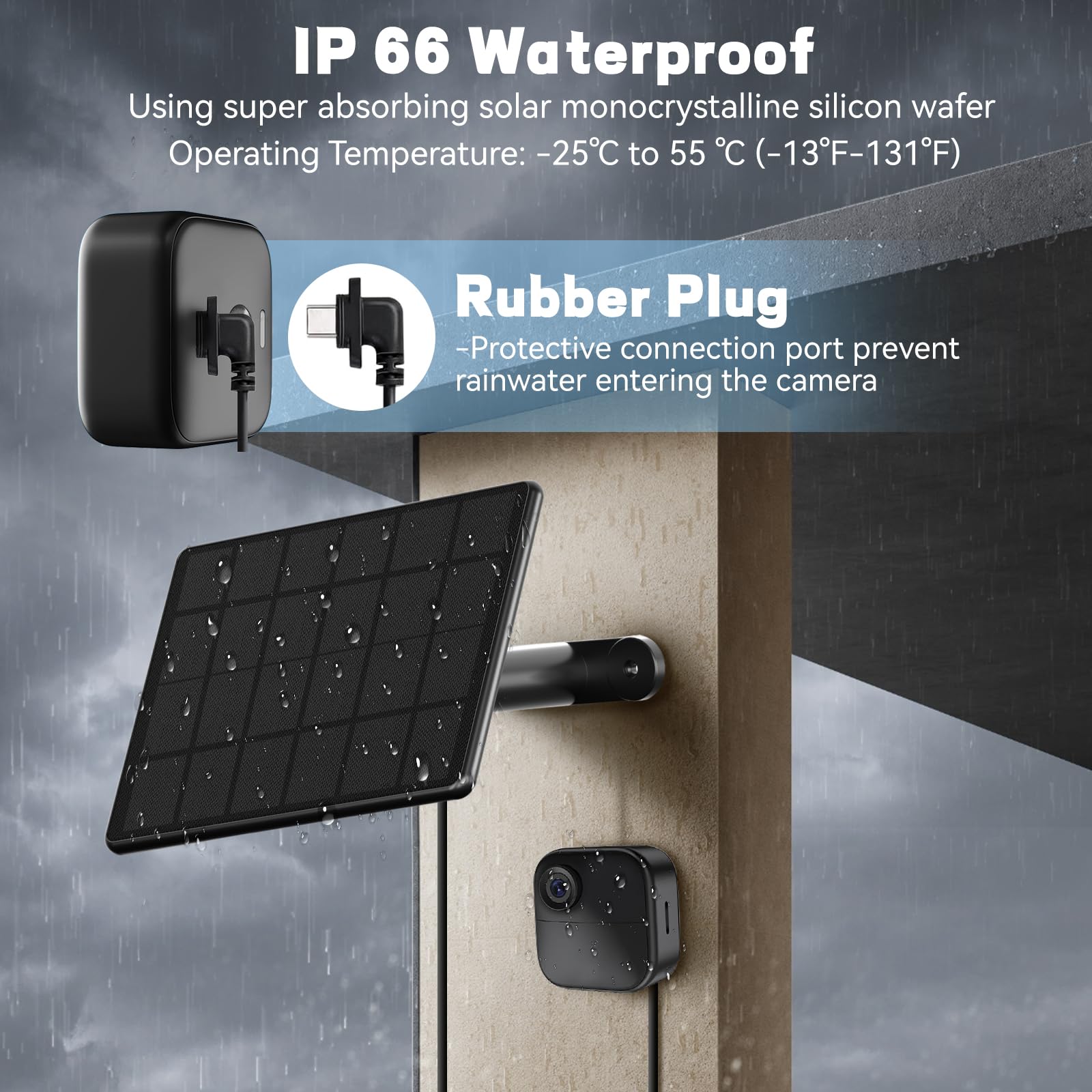 Hertekdo 360-degree bracket positions the panel for best sun exposure