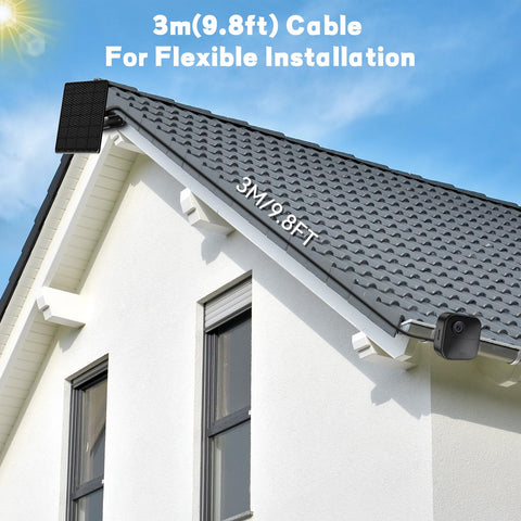 Hertekdo 9.8 ft cable length enables flexible mounting