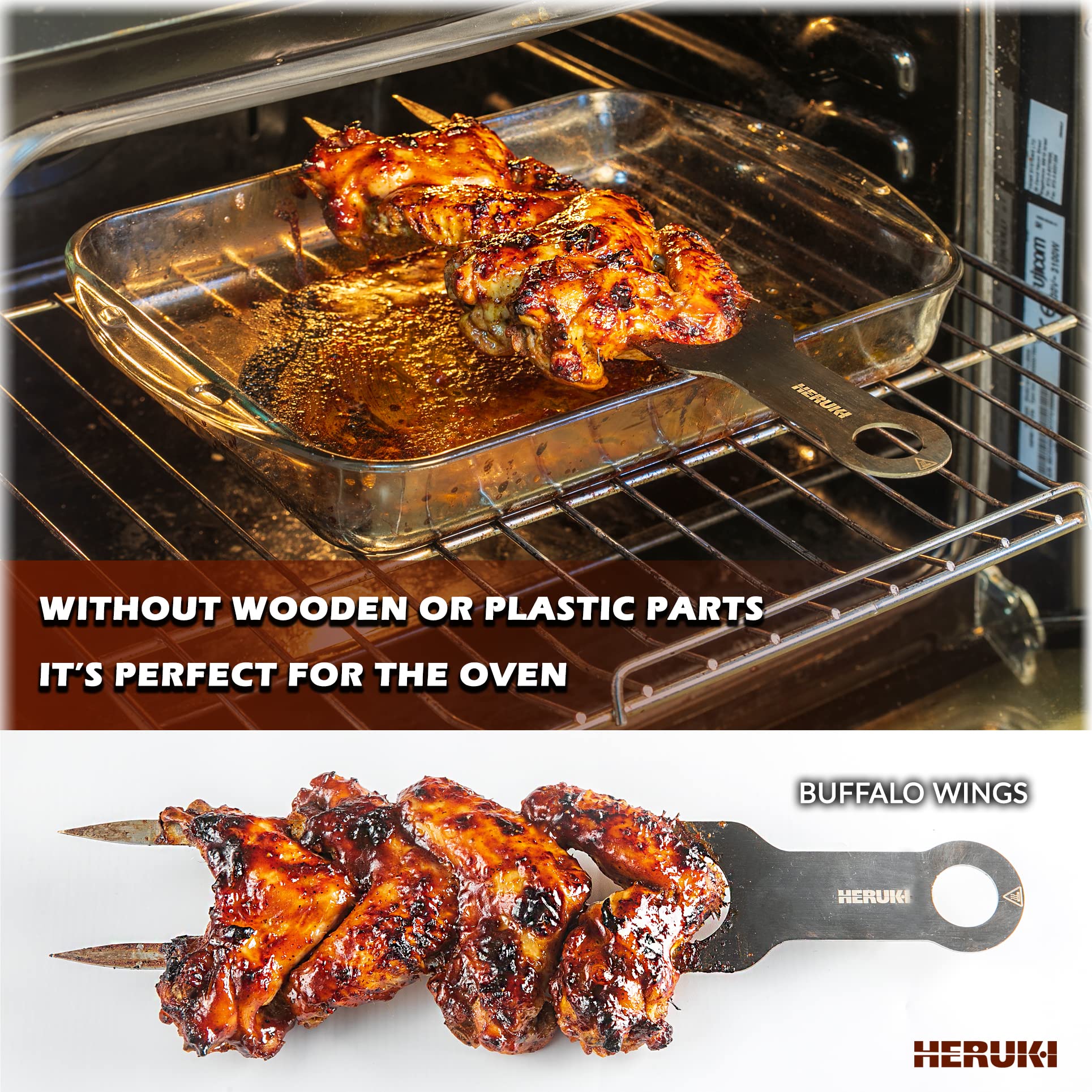 HERUKI eco-friendly reusable skewers with fabric sleeve for storage