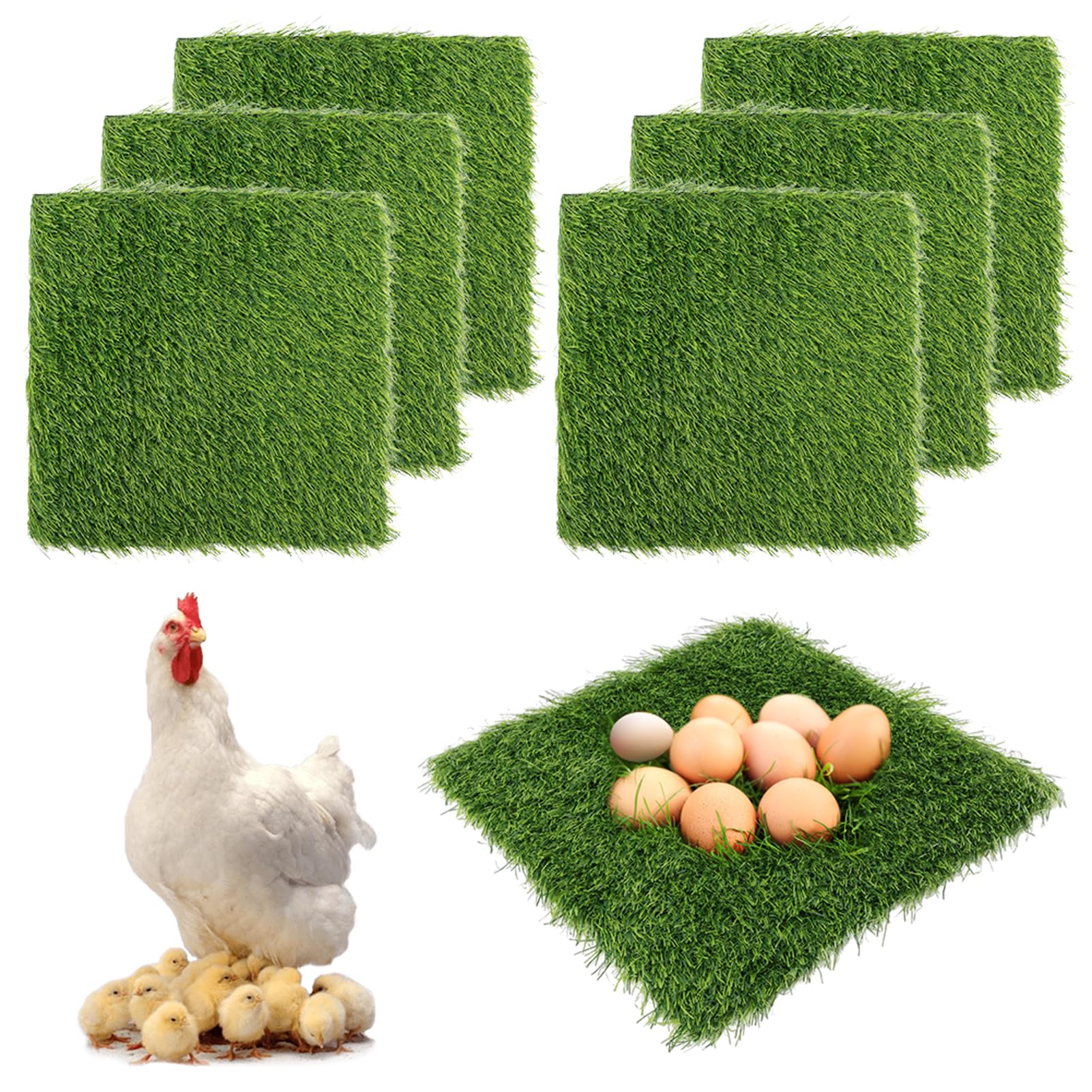 Herxsin nesting pad 12x12 green offers soft bedding for hens in a cozy nesting box.