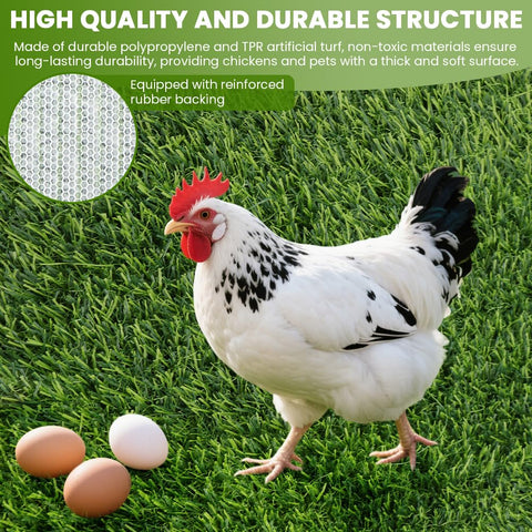 Water-resistant Herxsin nest pad with grass-like surface for easy cleaning.