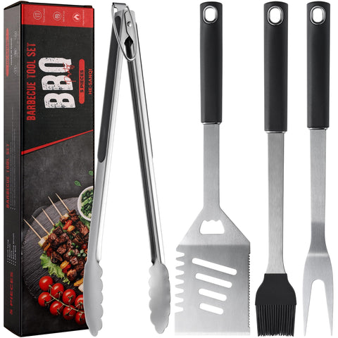HE-SANQI griddle spatula with built-in bottle opener for effortless grilling.
