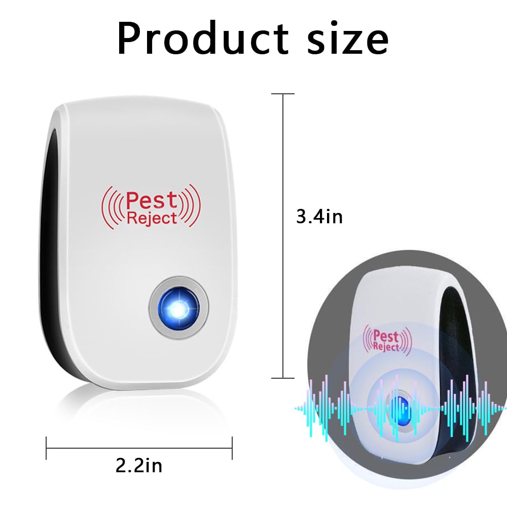 Hescaz Ultrasonic Pest Reject blue light indicator shows active protection.