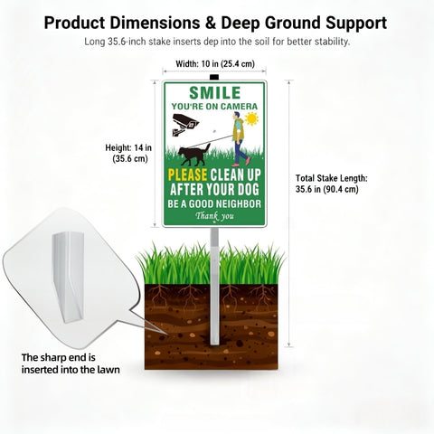 HESONTEC Clean Up After Your Dog sign community-effect encourages respectful neighbors.