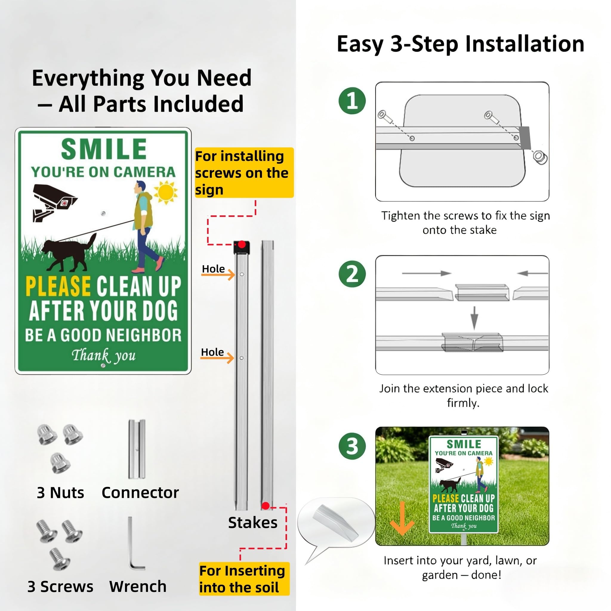 HESONTEC Clean Up After Your Dog sign gift packaging suits dog lovers.