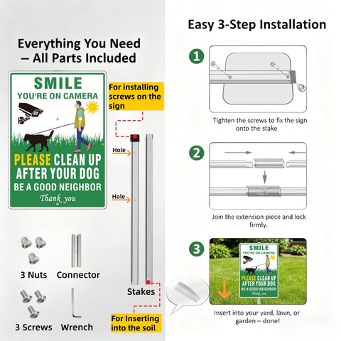 HESONTEC Clean Up After Your Dog sign gift packaging suits dog lovers.