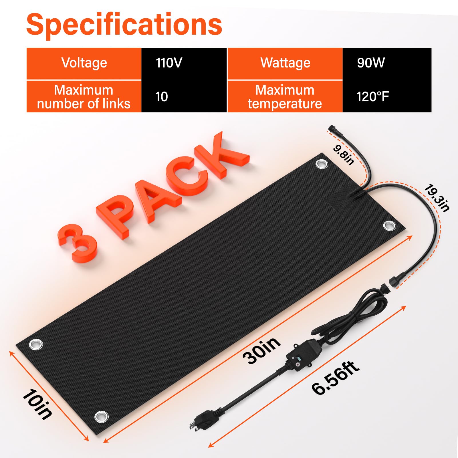 HETFOENT rapid heat up to 120F for faster snow clearance outdoors