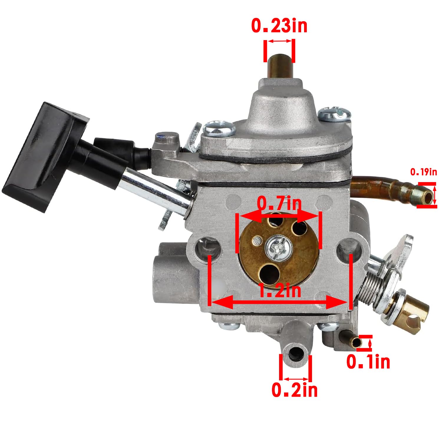 Hettluo BR600 carburetor side view highlighting compact, durable design for rugged work