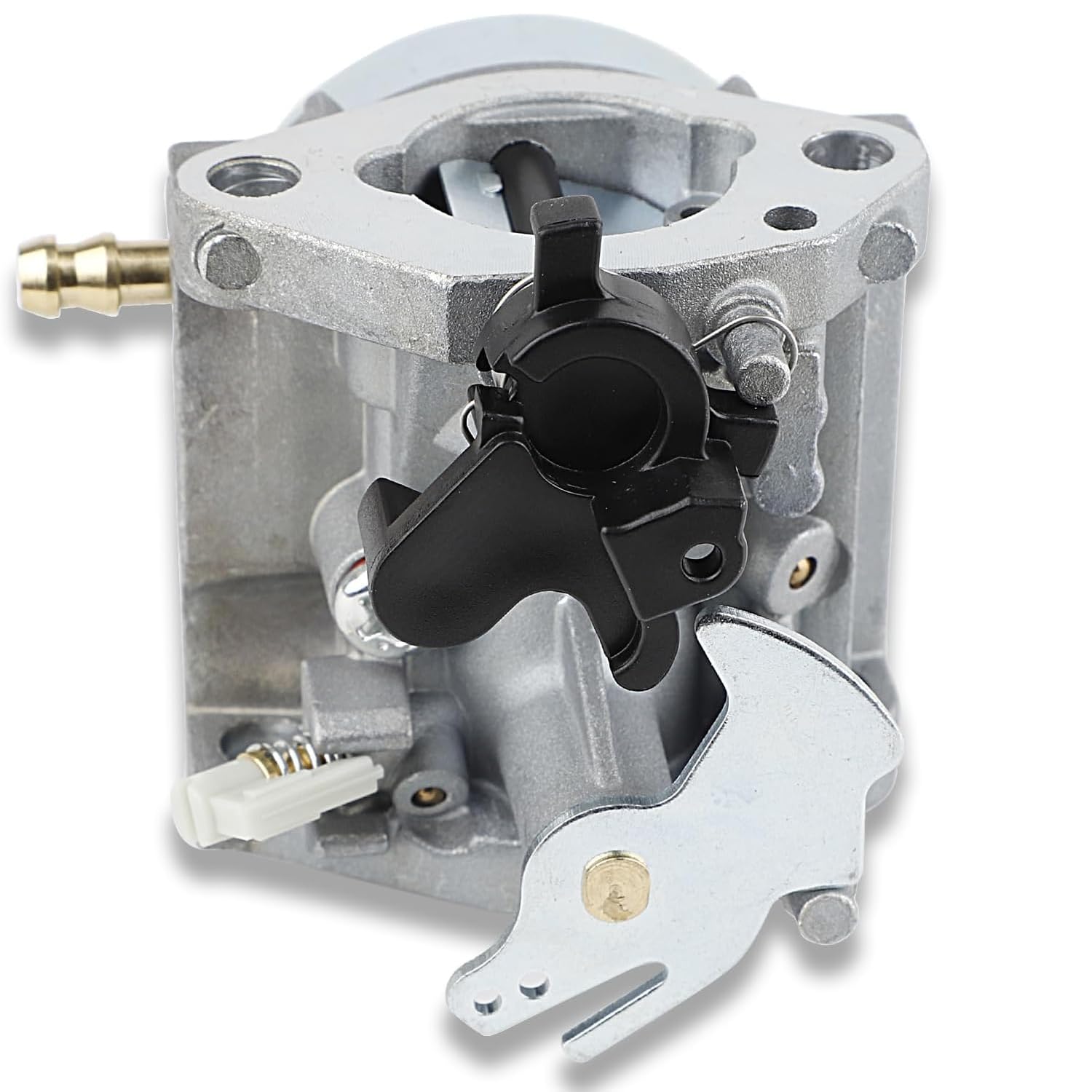 Package contents displayed: carburetor, air filter, spark plug, valve, and gaskets from Hettluo