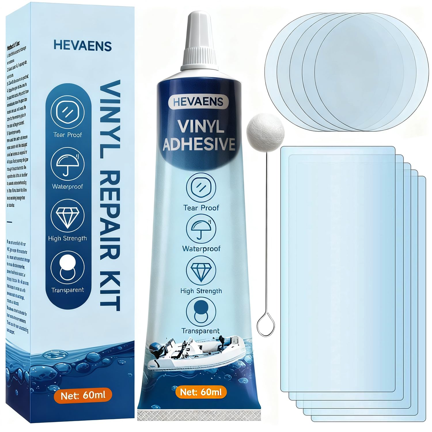 HEVAENS air mattress patch kit glue bottle enables a strong bond for punctures.