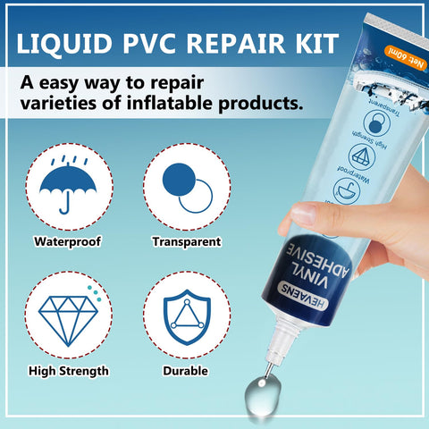 HEVAENS PVC inflatables repair close-up shows easy adhesion for quick fixes.