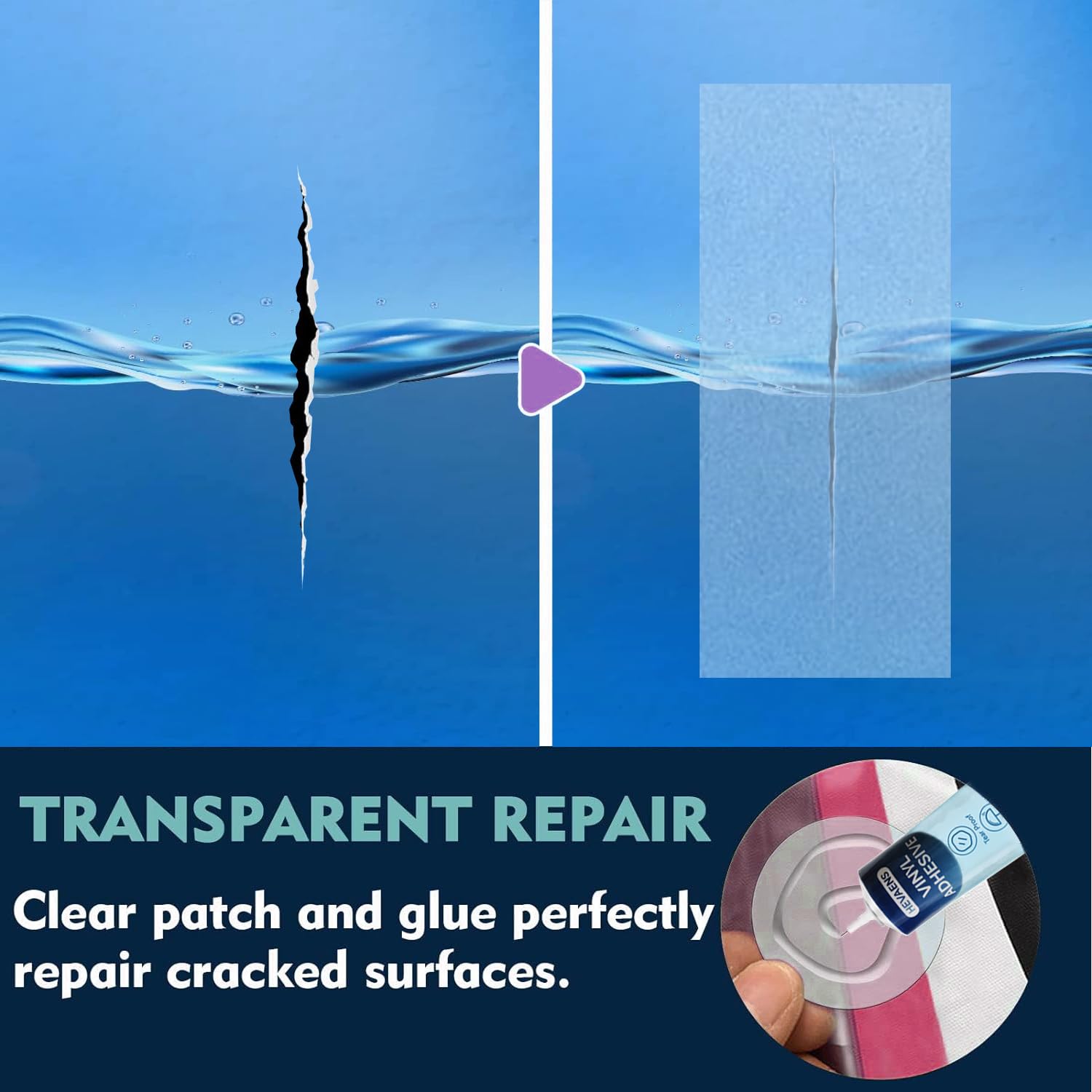 HEVAENS vinyl patch circles provide flexible coverage for round holes.