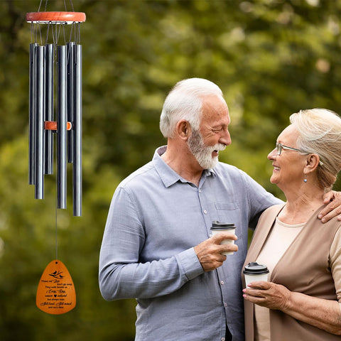 HEWBE wind chimes engraved message for memory and comfort
