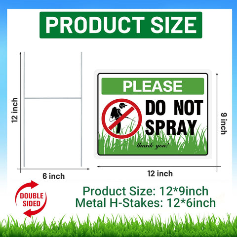 HEWJYDE Do Not Spray Sign 12x9 size ideal for lawns and driveways.