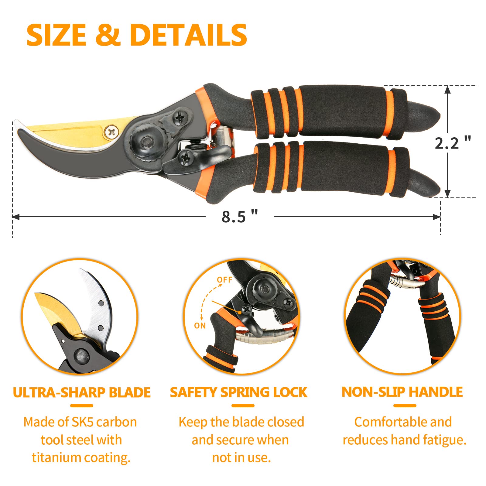 Hewog bypass pruner demonstrates ergonomic handle for comfortable gardening.