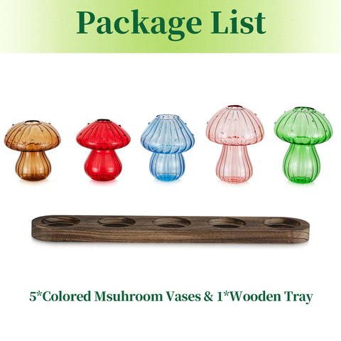 Hewory five-piece mushroom vase set brightens windowsills