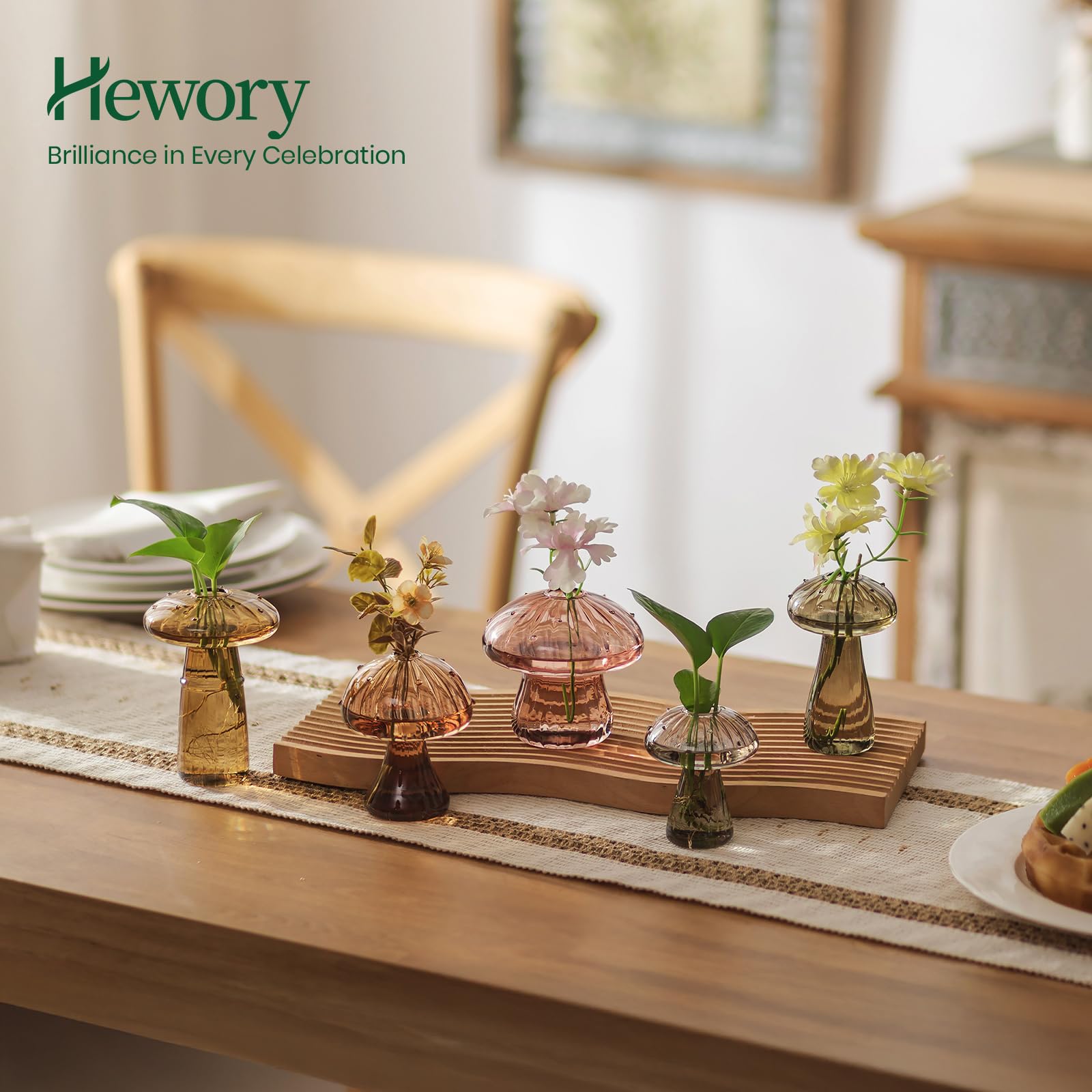 Hewory propagation jars with 0.7 inch opening support plant cuttings